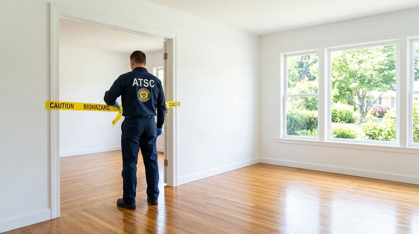 Certified biohazard cleanup crew performing Decomposition Cleanup in North Royalton